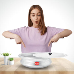 Pure Alumina Curry Chetty/ Meen Chatty/ Light Weight Pot With Lid Pot 36.5 cm diameter 7 L capacity with Lid (Aluminium)